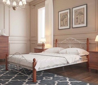 Спальная кровать Фортуна 1, 1400, белый/махагон в Йошкар-Оле