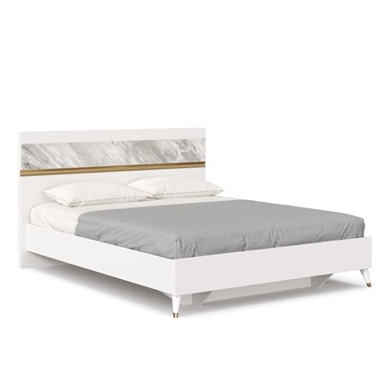 Двуспальная кровать 1600 Айла ЛД 688.120.000 с основанием, Белый/Статуарио, исполнение 1 в Йошкар-Оле - изображение