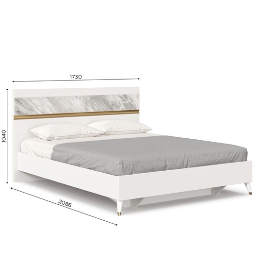 Двуспальная кровать 1600 Айла ЛД 688.120.000 с основанием, Белый/Статуарио, исполнение 1 в Йошкар-Оле - изображение 4