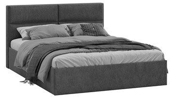 Кровать 2-спальная Глосс Тип 1 (Микровелюр Wellmart Graphite) в Йошкар-Оле