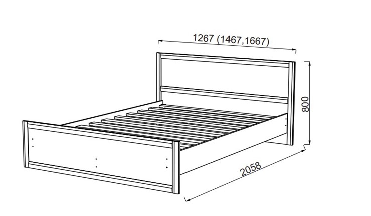 Кровать 2-спальная Камелия, 1600, шимо светлый/белый кожзам в Йошкар-Оле - изображение 1