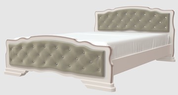 Спальная кровать Карина-10 (Дуб Молочный, светлая обивка) 160х200 в Йошкар-Оле