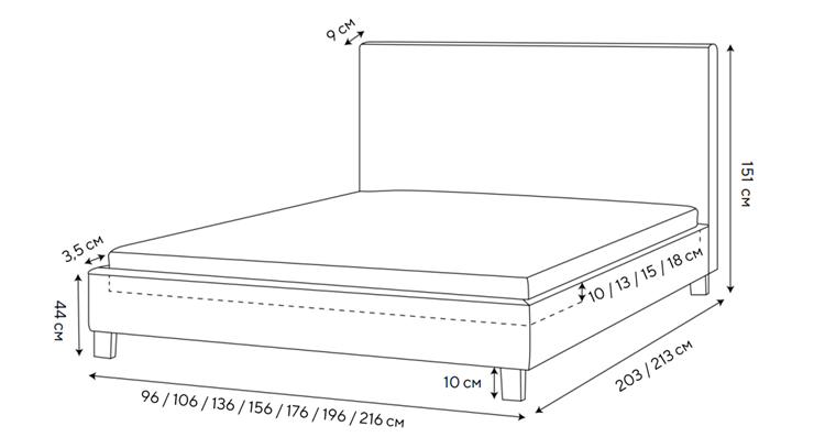 Кровать Rhomby 160х200, Рогожка (Тетра Бежевый) в Йошкар-Оле - изображение 1
