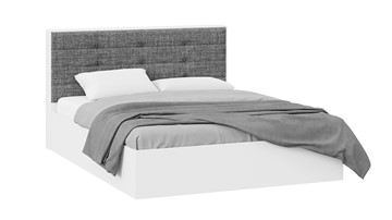 Кровать в спальню с подъемным механизмом Тесса (Белый Жемчуг/Рогожка серая) в Йошкар-Оле
