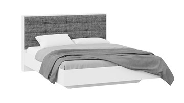 Спальная кровать Тесса (Белый Жемчуг/Рогожка серая) в Йошкар-Оле