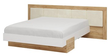 Двуспальная кровать Тоскана 1600 с декором (Дуб крафт золотой/Белый поры глубокие) с основанием в Йошкар-Оле - предосмотр