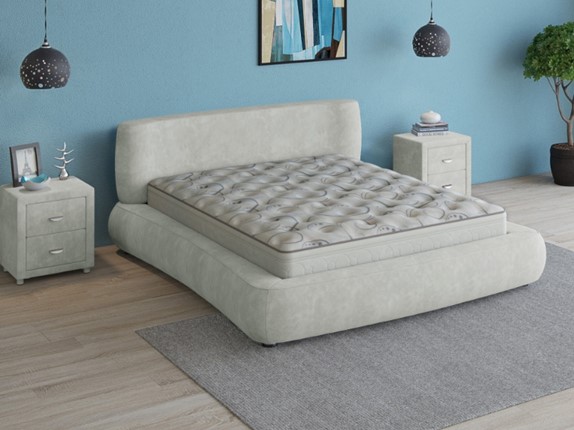 Двуспальная кровать Zephyr 160х200, Велсофт Бежевый в Йошкар-Оле - изображение