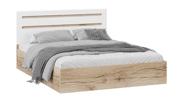 Двуспальная кровать с подъемным механизмом Фьюжн ТД-260.01.04 (Дуб Делано, Белый глянец) в Йошкар-Оле