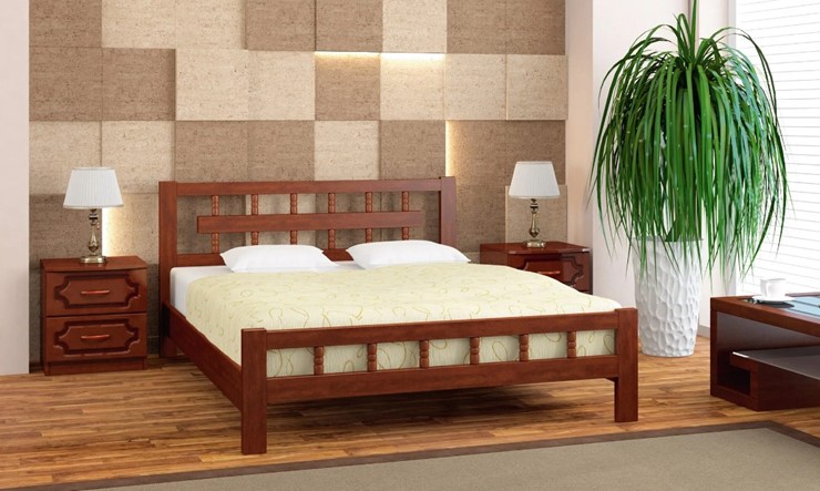 Двуспальная кровать Натали-5 (Орех) 160х200 в Йошкар-Оле - изображение 2