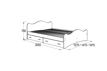 Кровать 6 с ящиками, 90х200 Венге/Млечный дуб с основанием в Йошкар-Оле - предосмотр 1