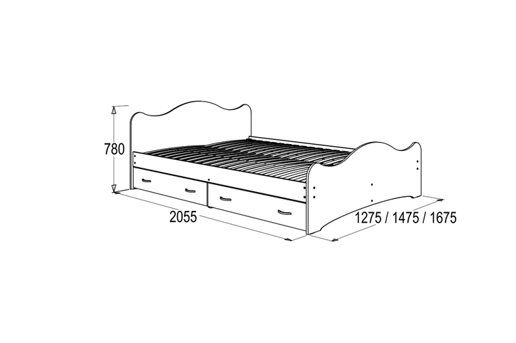 Кровать 6 с ящиками, 90х200 Венге/Млечный дуб с основанием в Йошкар-Оле - изображение 1