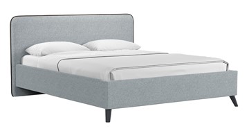 Кровать с механизмом Миа, 160 Bravo grey (серый) / кант Лайт 10 Велюр (коричневый) + кроватное дно в Йошкар-Оле