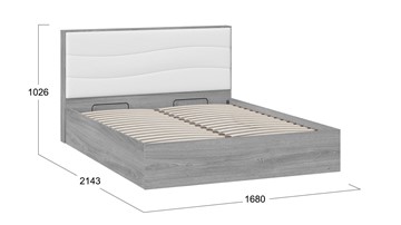 Двуспальная кровать с механизмом Миранда тип 1 (Дуб Гамильтон/Белый глянец) в Йошкар-Оле - предосмотр 1