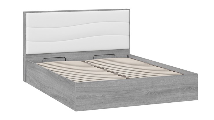 Двуспальная кровать с механизмом Миранда тип 1 (Дуб Гамильтон/Белый глянец) в Йошкар-Оле - изображение 2