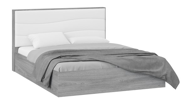 Двуспальная кровать с механизмом Миранда тип 1 (Дуб Гамильтон/Белый глянец) в Йошкар-Оле - изображение