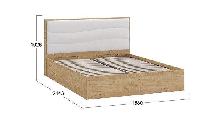 Кровать с механизмом 2-спальная Миранда тип 1 (Дуб крафт золотой/Белый глянец) в Йошкар-Оле - изображение 1