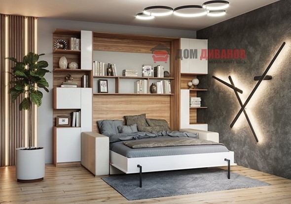 Кровать-шкаф с диваном Дина, 1400х2000 в Йошкар-Оле - изображение