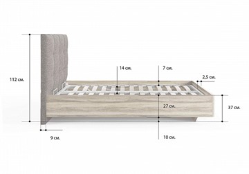 Кровать с подъемным механизмом Victoria (ясень анкор) 140х200 в Йошкар-Оле - предосмотр 1