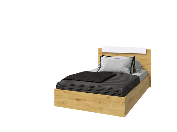 Односпальная кровать Эко 900 ЛДСП, Дуб вотан/Белый в Йошкар-Оле - изображение
