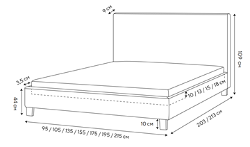Спальная кровать Lino 140х200, Велюр (Monopoly Прованский синий (792)) в Йошкар-Оле - предосмотр 1