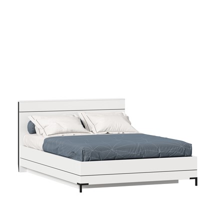 Кровать в спальню Норд 1400 ЛД 677.140.000.019 с подъемным механизмом, Белый/Черный в Йошкар-Оле - изображение