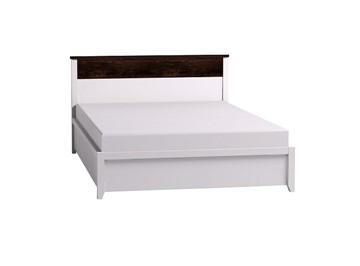 Кровать полутороспальная Норвуд 33 с гибкими ламелями металл, Белый-Орех шоколадный в Йошкар-Оле