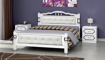 Спальная кровать Карина-11 (Белый Жемчуг, светлая обивка) 160х200 в Йошкар-Оле