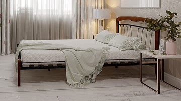 Кровать в спальню Муза 4 Лайт, 1600, черный/махагон в Йошкар-Оле