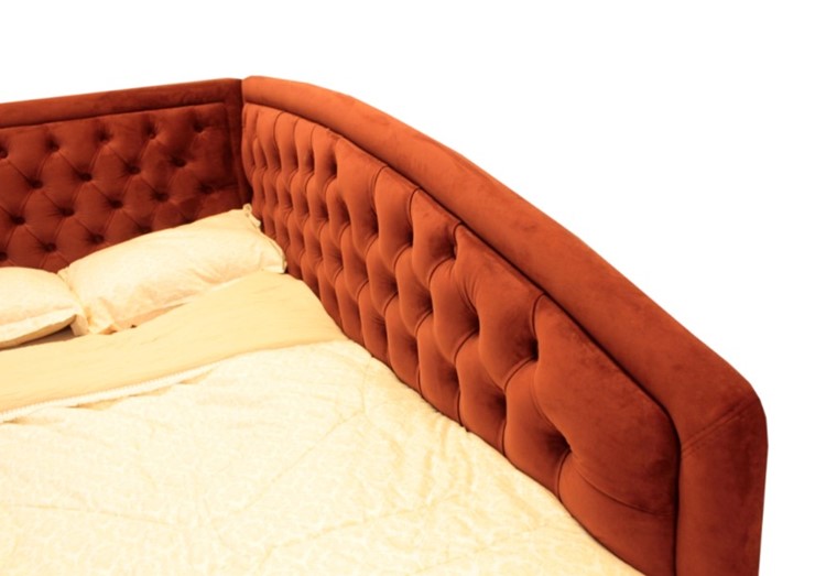 Кровать угловая  высокими ножками Грета 1540х2150 мм в Йошкар-Оле - изображение 5