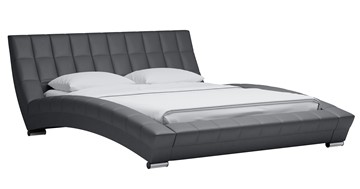 Спальная кровать Оливия 160 арт. Марика 485 к/з (серый) с основанием в Йошкар-Оле