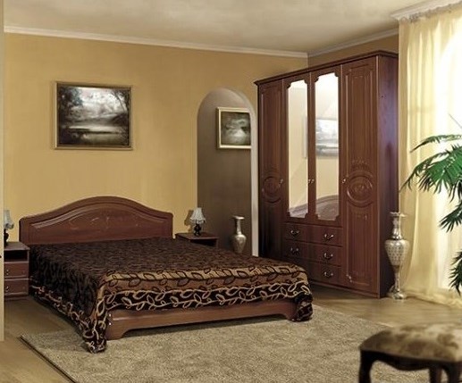 Гарнитур в спальню Ивушка-5, цвет Итальянский орех в Йошкар-Оле - изображение
