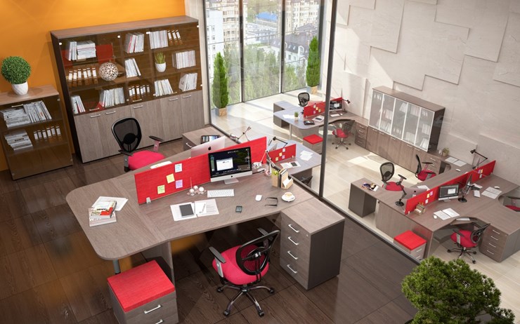 Набор мебели в офис Xten, для двух сотрудников с тумбой в Йошкар-Оле - изображение 3