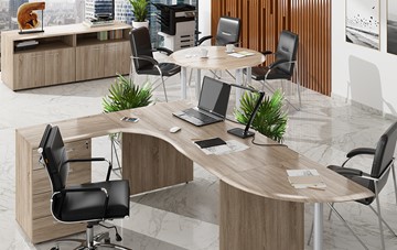 Офисный комплект мебели Wave 2, рабочий стол и конференц-стол в Йошкар-Оле