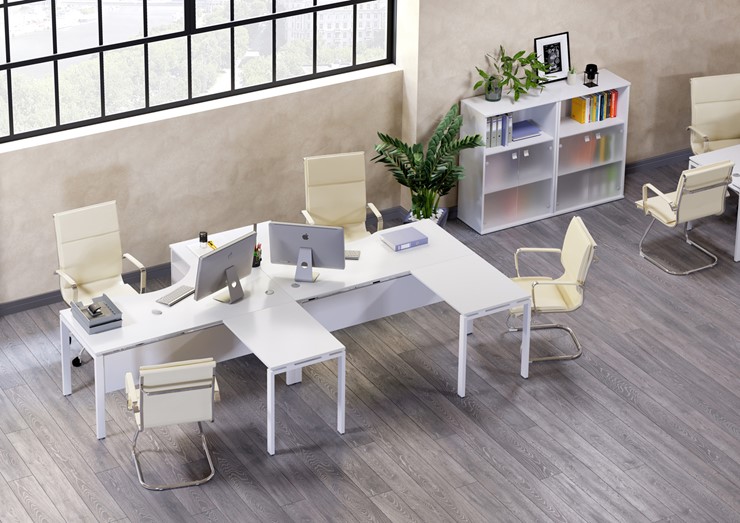 Комплект офисной мебели Metal System Style (Белый/Белый) в Йошкар-Оле - изображение