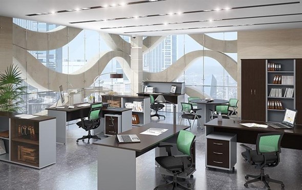 Офисный комплект мебели IMAGO четыре рабочих места, стол для переговоров в Йошкар-Оле - изображение