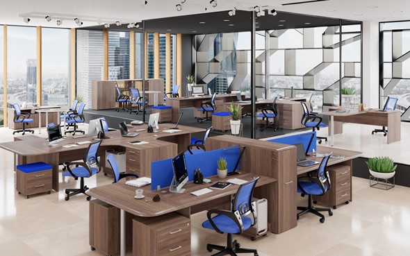 Набор мебели в офис Wave 1, два рабочих места в Йошкар-Оле - изображение