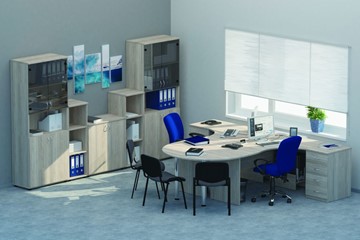 Набор мебели в офис Twin для 2 сотрудников с совмещенными столами в Йошкар-Оле - предосмотр
