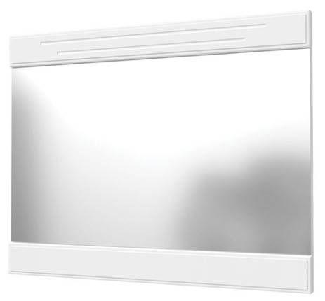 Зеркало настенное Олимп с декоративными планками (белый) в Йошкар-Оле - изображение