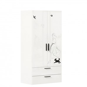 Шкаф 2х-дверный комбинированный Джоли ЛД 535.040, Серый шелк в Йошкар-Оле