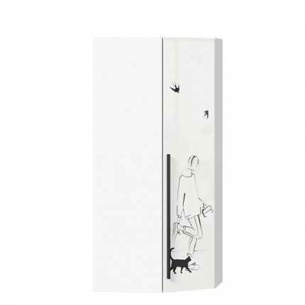 Шкаф угловой Джоли 45 ЛД 535.030, Серый шелк в Йошкар-Оле - изображение