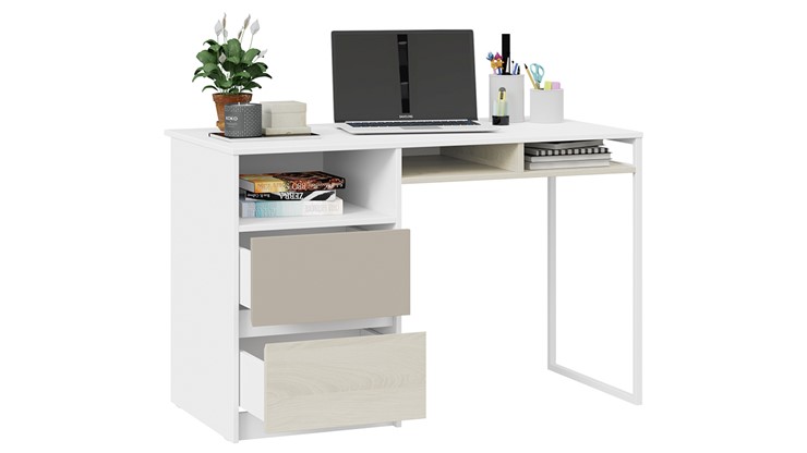 Письменный стол Сканди СМ-386.15.02-20 (Дуб Гарден, Белая, Глиняный серый) в Йошкар-Оле - изображение 1