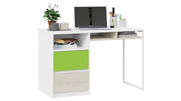 Детский письменный стол Сканди СМ-386.15.02-20 (Дуб Гарден, Белая, Зеленый) в Йошкар-Оле - изображение