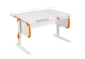 Растущий стол 1/75-40 (СУТ.25) + Polka_z 1/600 (2шт) белый/серый/Оранжевый в Йошкар-Оле