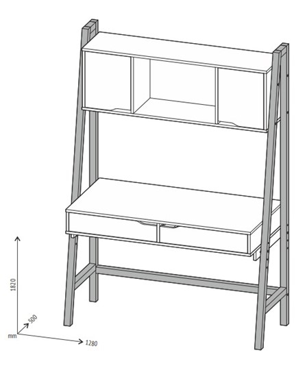 Стол с ящиками высокий POLINI Kids Mirum 1445 Серый в Йошкар-Оле - изображение 2