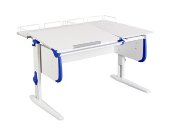 Детский стол-трансформер 1/75-40 (СУТ.25) + Polka_z 1/600 (2шт) белый/серый/Синий в Йошкар-Оле