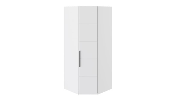 Распашной шкаф угловой Наоми, цвет Белый глянец, Джут СМ-208.07.06 в Йошкар-Оле - изображение