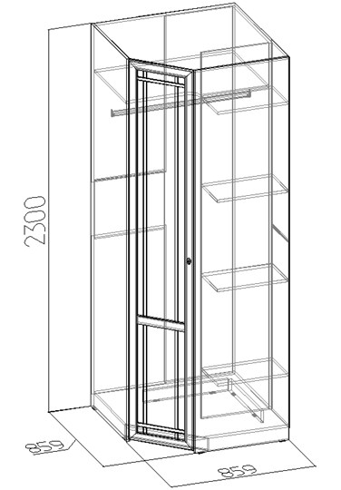 Шкаф угловой Sherlock 63+ фасад стандарт, Дуб Сонома в Йошкар-Оле - изображение 2