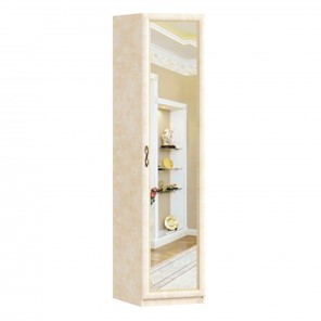Одностворчатый шкаф Александрия с зеркалом ЛД 625.042, Рустика/Кожа Ленто в Йошкар-Оле