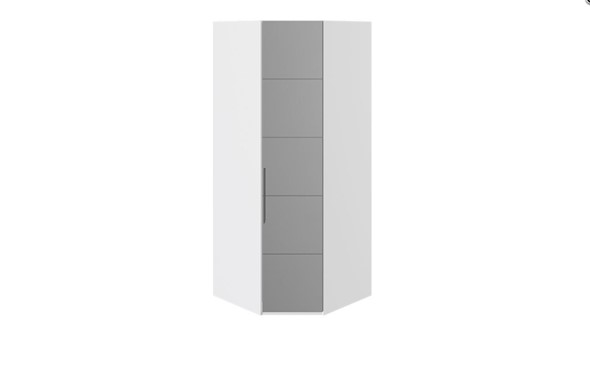 Шкаф угловой Наоми с зеркальной правой дверью, цвет Белый глянец СМ-208.07.07 R в Йошкар-Оле - изображение