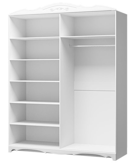 Шкаф четырехдверный в спальню Лотос ШР-4 (Белый) 2 зеркала в Йошкар-Оле - изображение 1